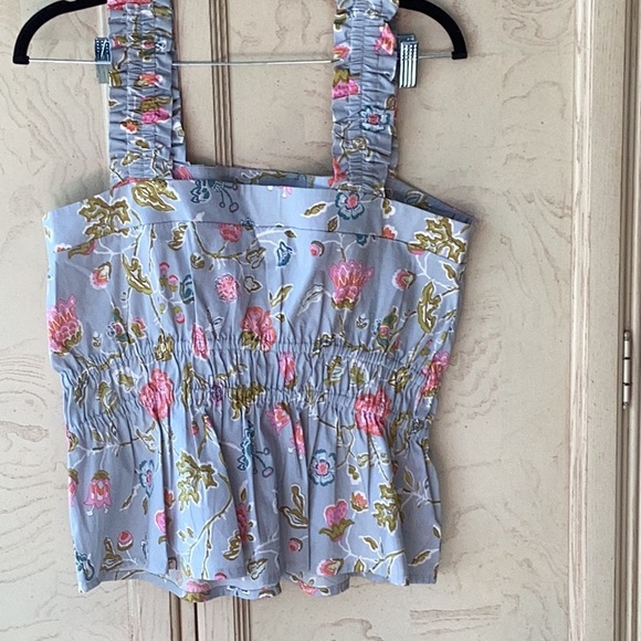 Spartina 449 Pink and Red Smocked Ruffled Tank Top never worn - Picture 4 of 7